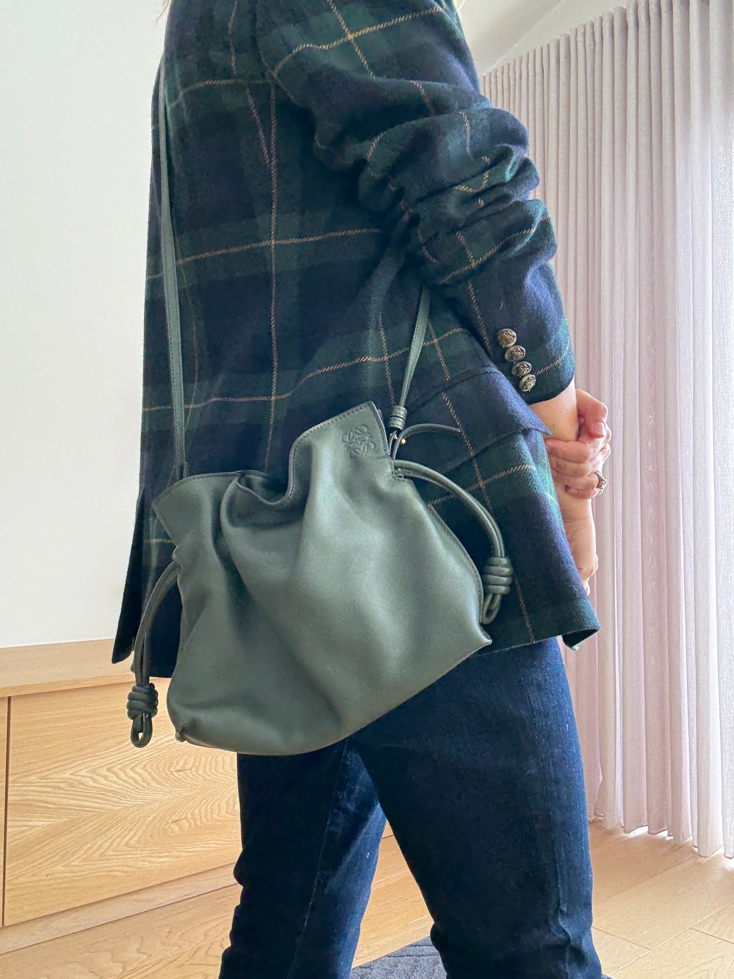 Loewe Khaki Flamenco Crossbody Bag