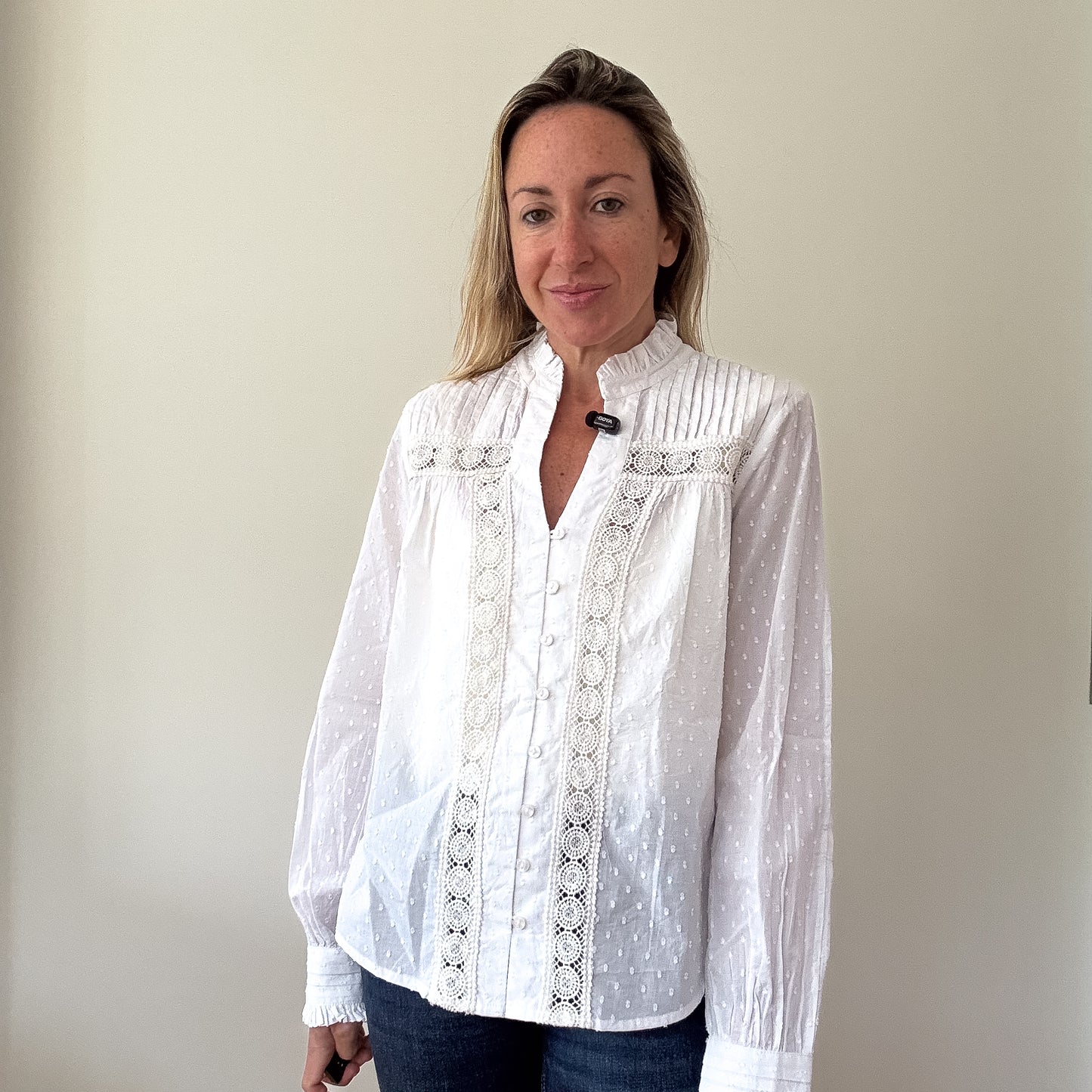 Aspiga Carrie Organic Cotton Dobby Blouse - Size XS