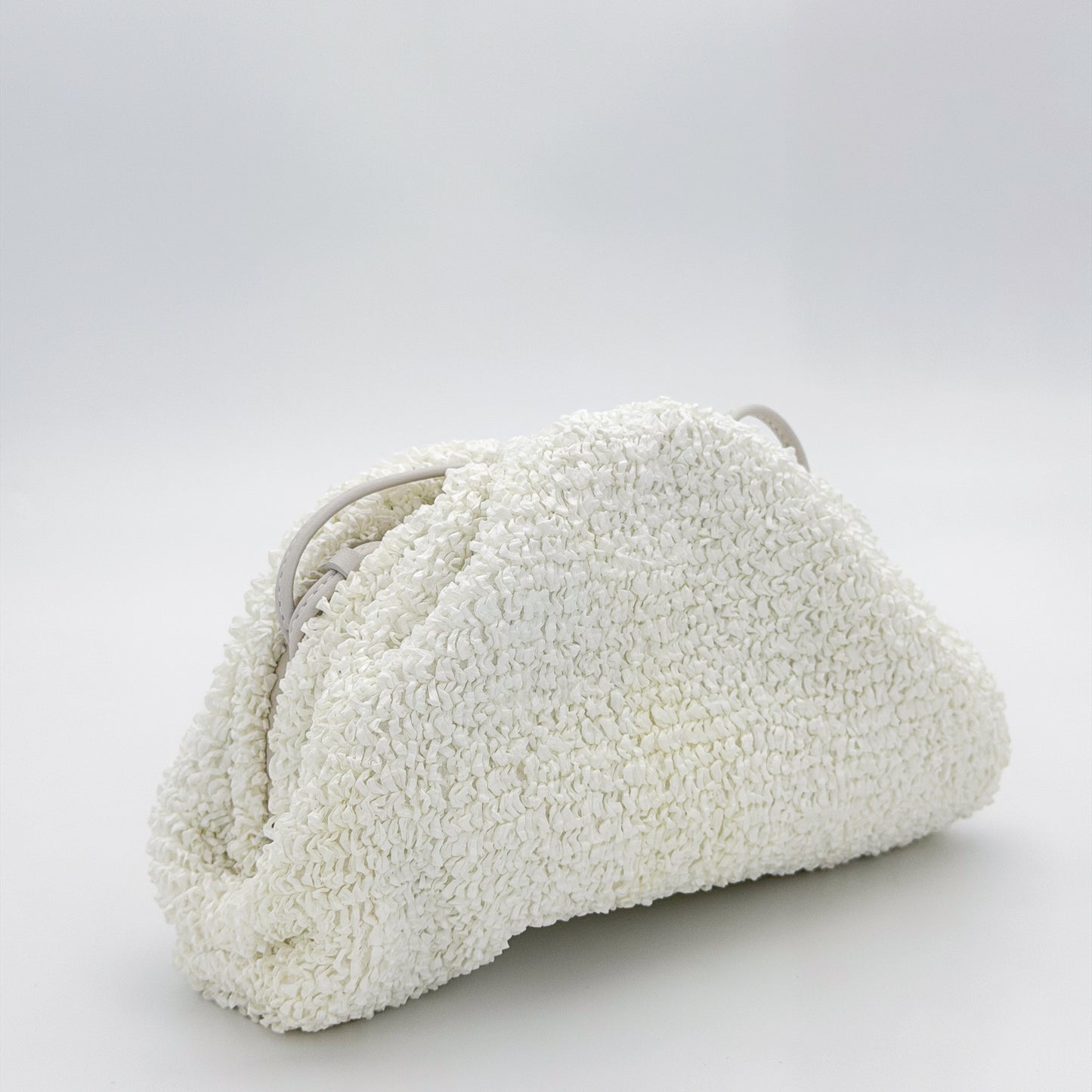 ottega Veneta Mini Pouch side view without strap showing curved shape