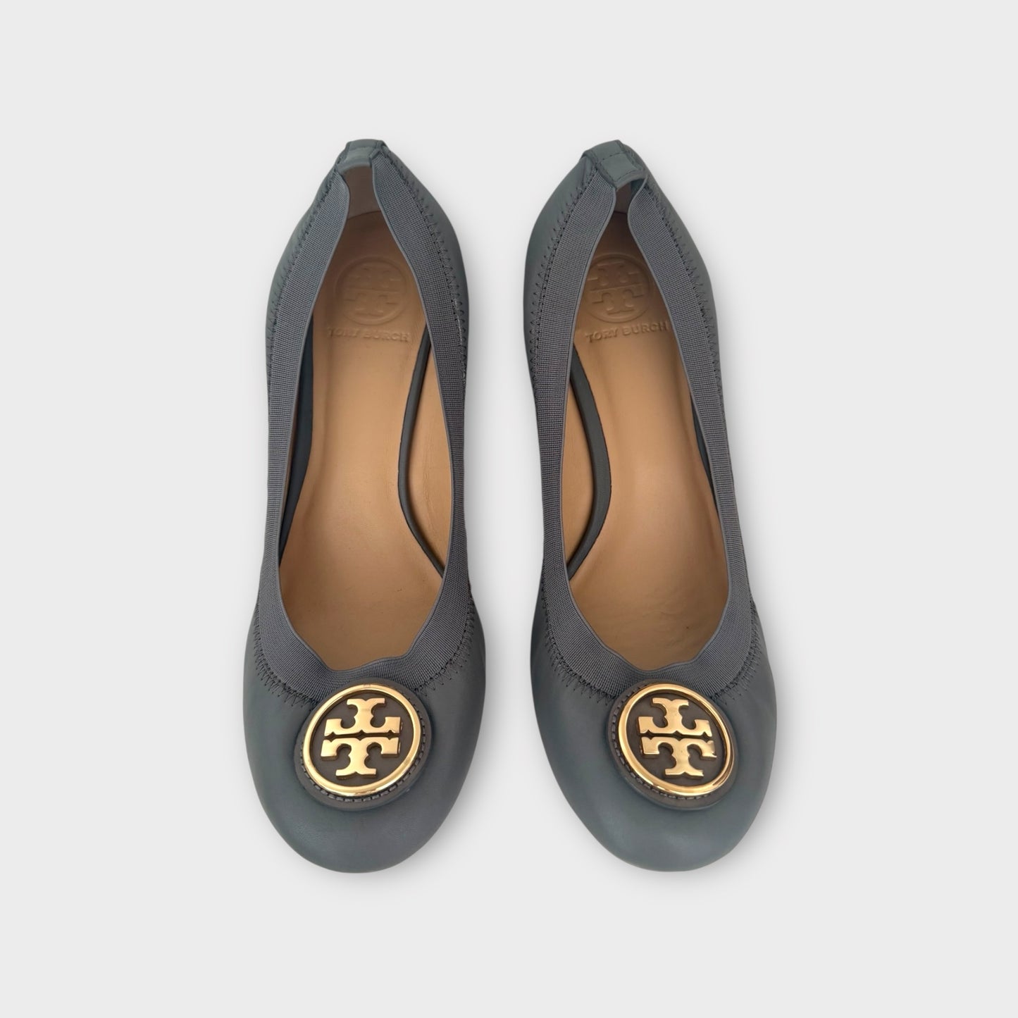 Tory Burch Sally Grey Blue Wedge - Size 7