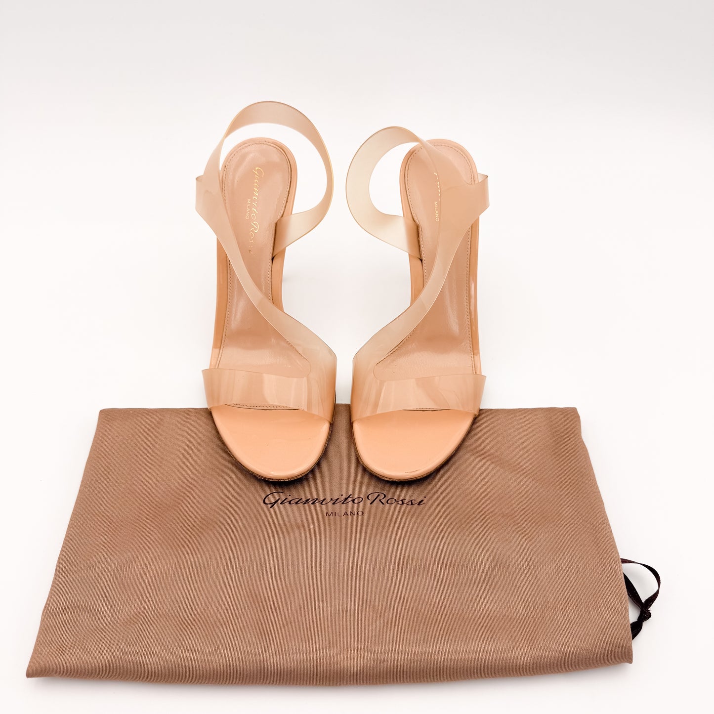 Gianvito Rossi Metropolis PVC Slingback Sandals - Size 37.5