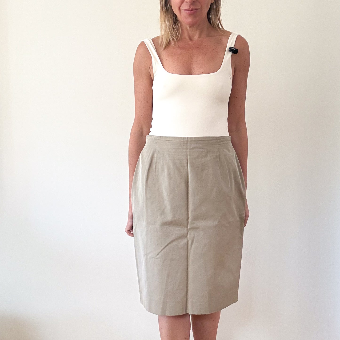 Jil Sander Beige Cotton Pencil Skirt - Size 8