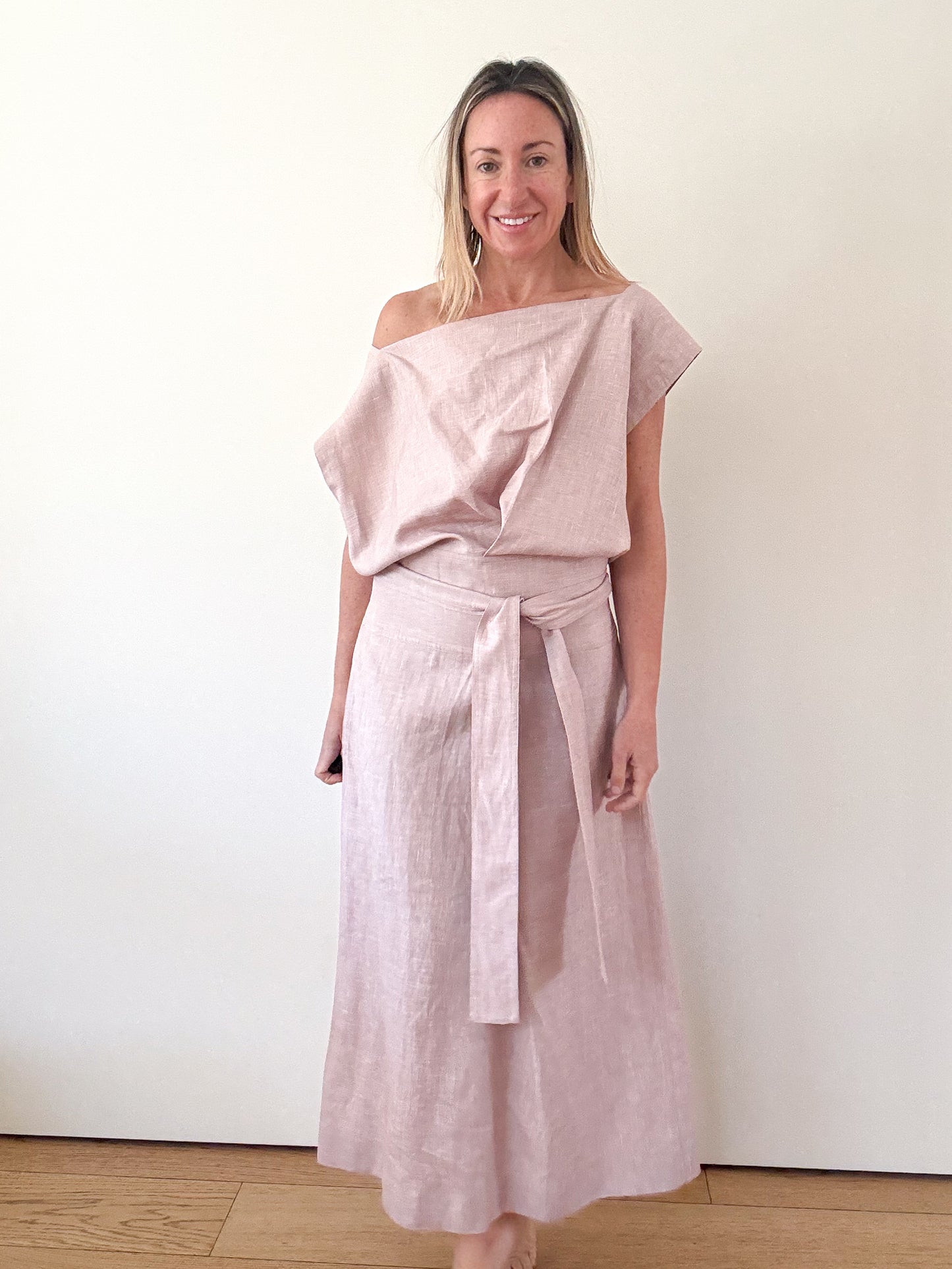 Loro Piana Blush Pink Linen Dress - Size 12