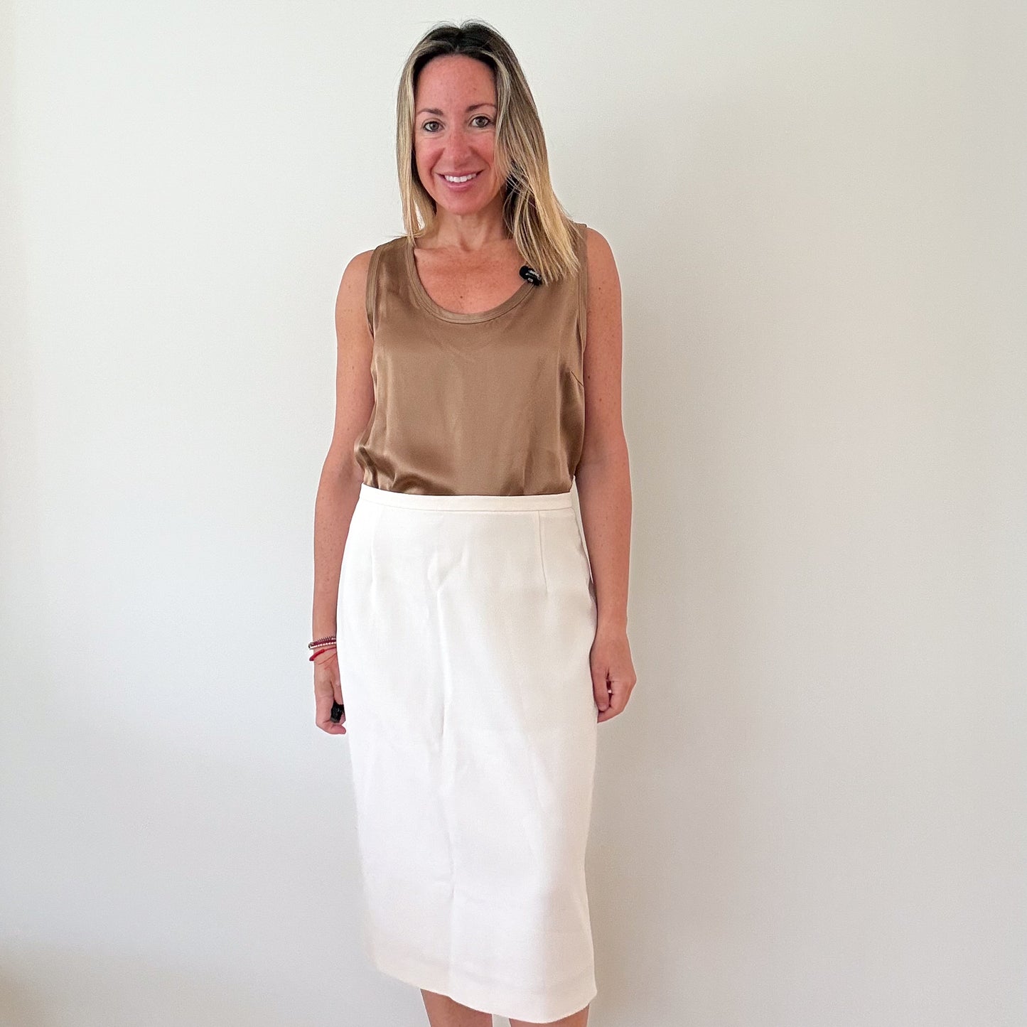Max Mara Ecru Pencil Skirt - Size 12