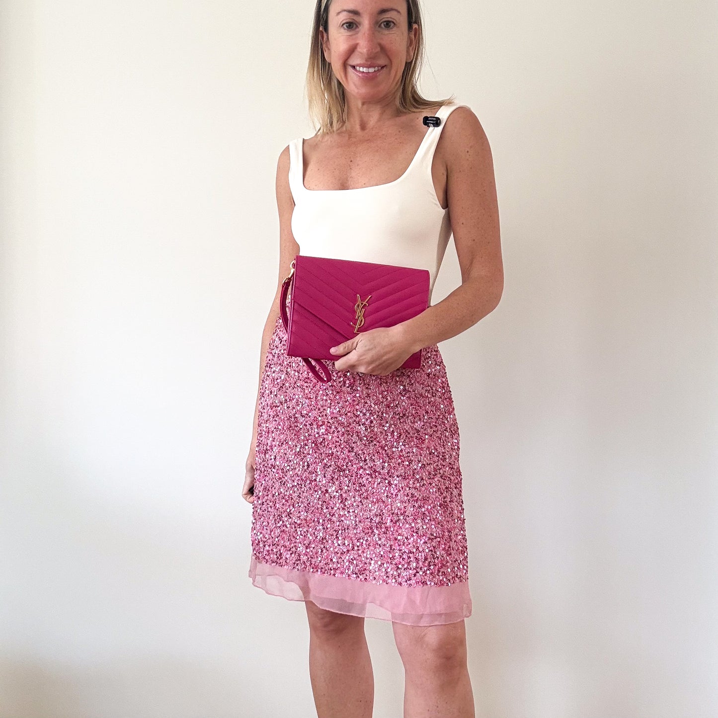 P.A.R.O.S.H. Pink Sequin Skirt - Size M