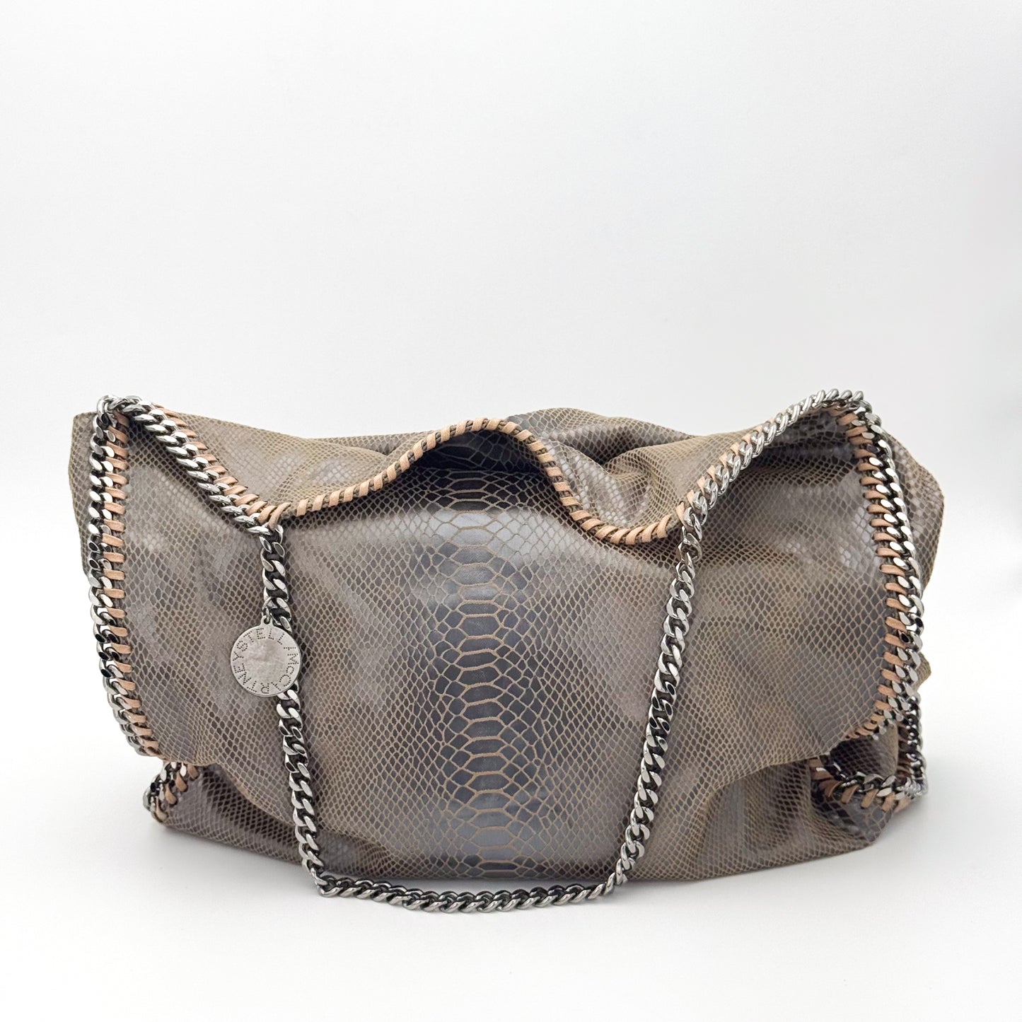 Stella McCartney Falabella Python-Effect Foldover Tote Bag