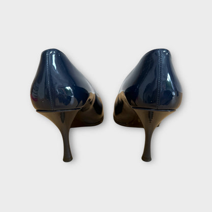 Miu Miu Navy Patent Court Shoe - Size 40