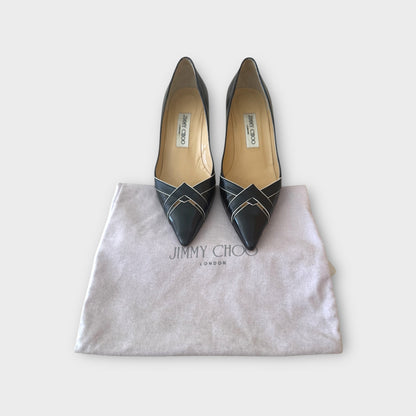 Jimmy Choo Black and Navy Pumps - Size 37.5