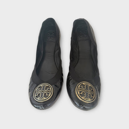Tory Burch Black Patent Flats - Size 7