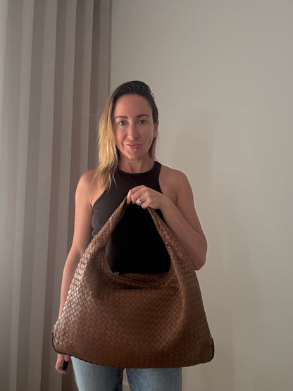 Bottega Veneta Intrecciato Weave Medium Leather Hobo Bag