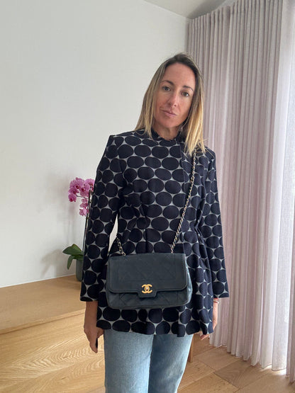 Chanel Diana Flap in Navy Quilted Leather