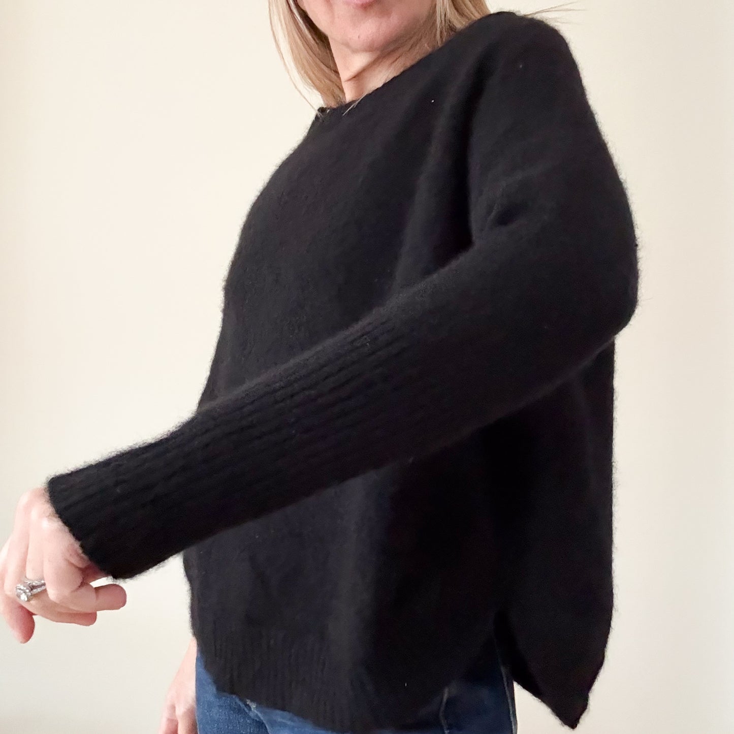 360 Cashmere Black Jumper - Size M