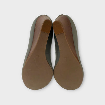 Tory Burch Sally Grey Blue Wedge - Size 7