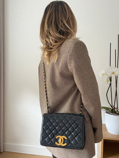 Vintage Chanel Black Leather Flap Bag