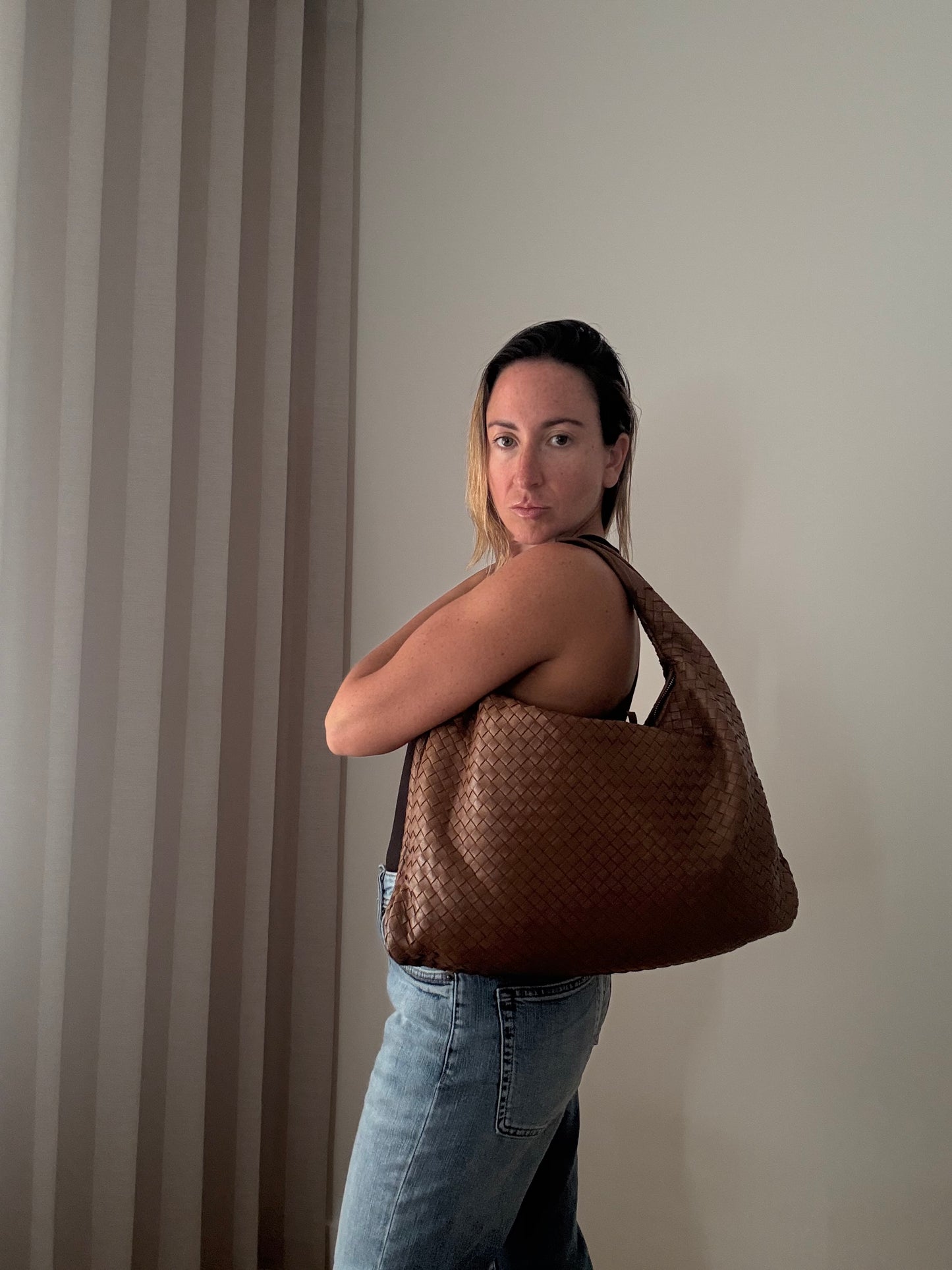 Bottega Veneta Intrecciato Weave Medium Leather Hobo Bag