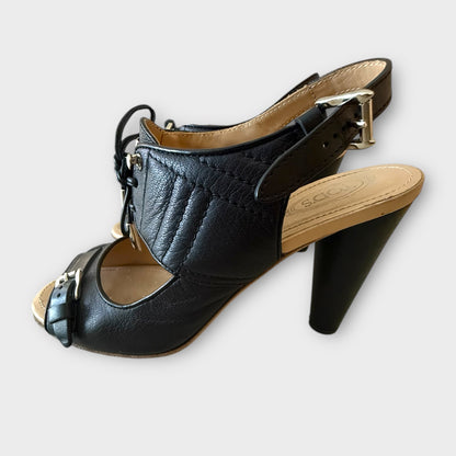 Tod’s Black Leather Sandal - Size 39