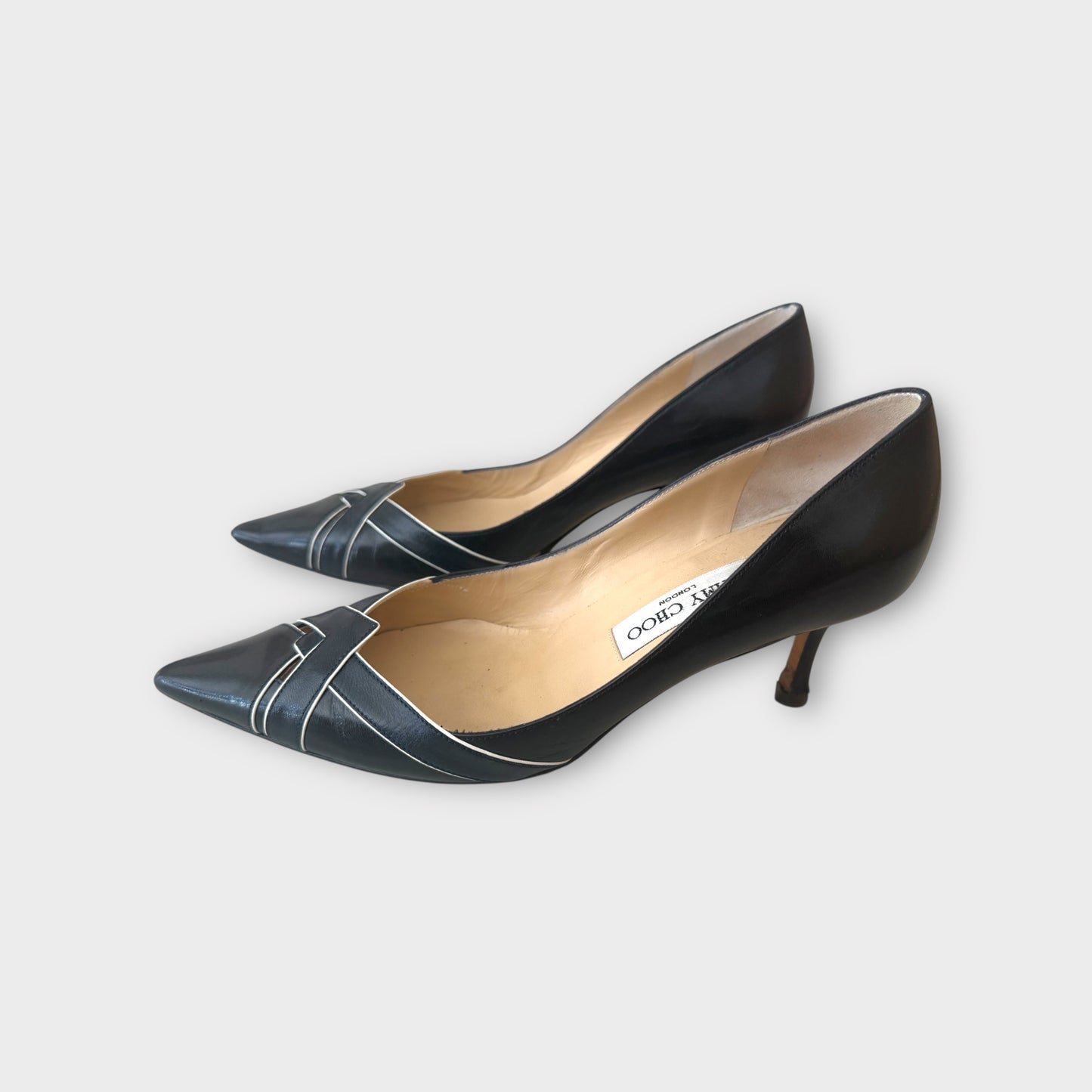 Jimmy Choo Black and Navy Pumps - Size 37.5