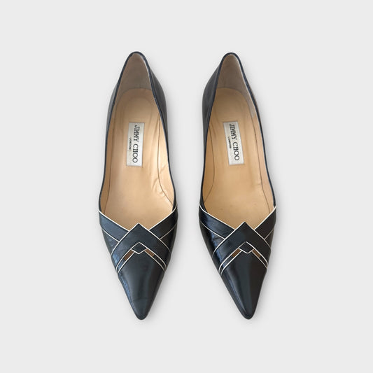 Jimmy Choo Black and Navy Pumps - Size 37.5