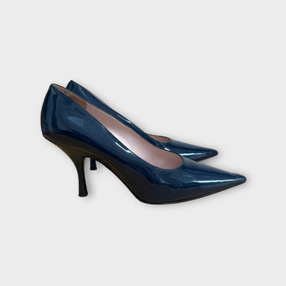 Miu Miu Navy Patent Court Shoe - Size 40