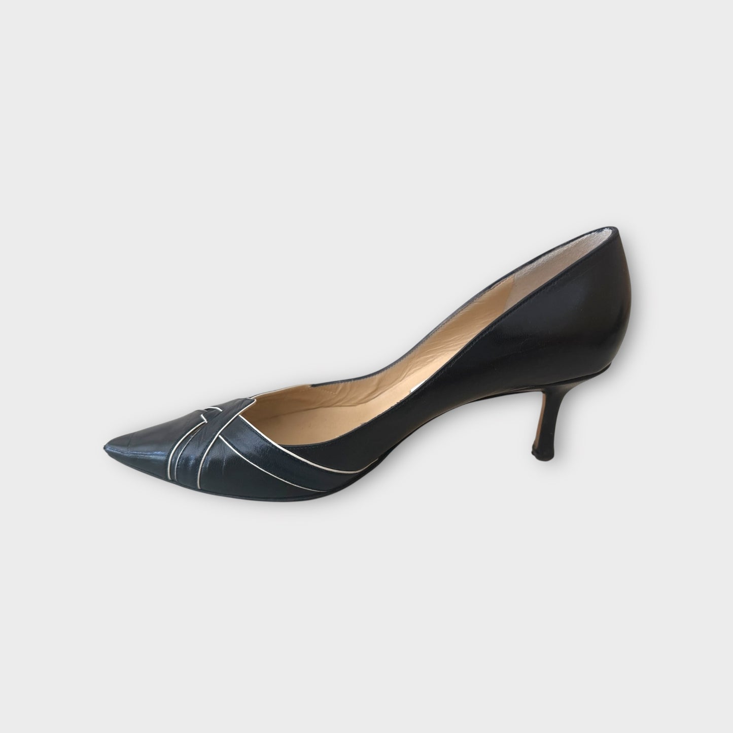 Jimmy Choo Black and Navy Pumps - Size 37.5