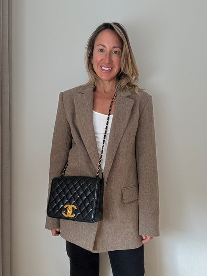 Vintage Chanel Black Leather Flap Bag