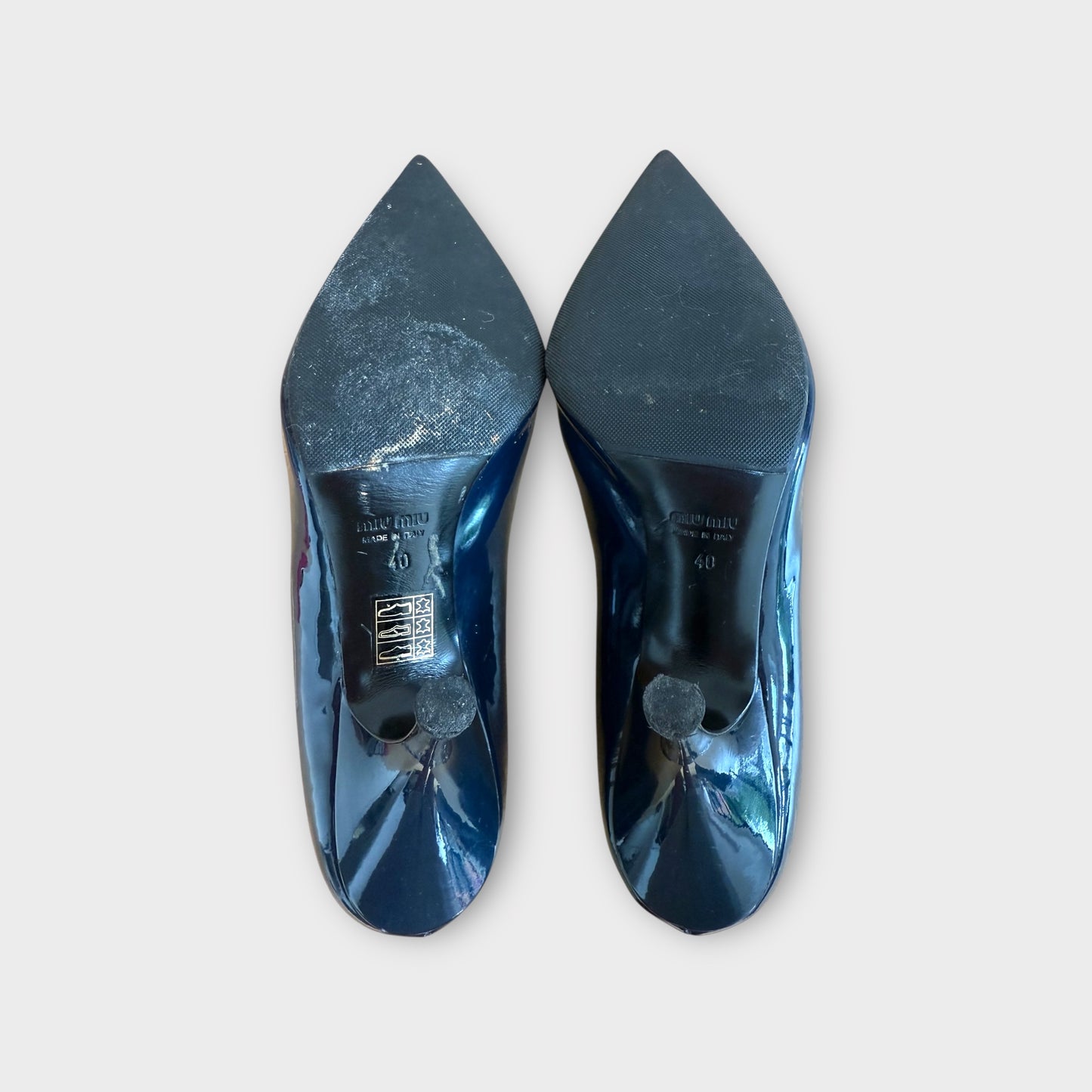 Miu Miu Navy Patent Court Shoe - Size 40