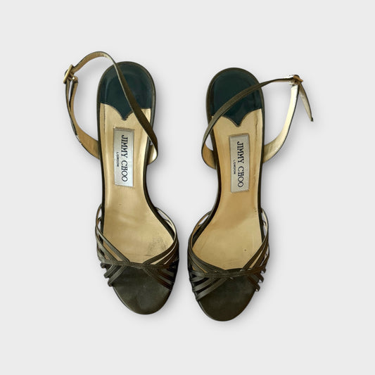Jimmy Choo Metallic Strappy Sandal - Size 39
