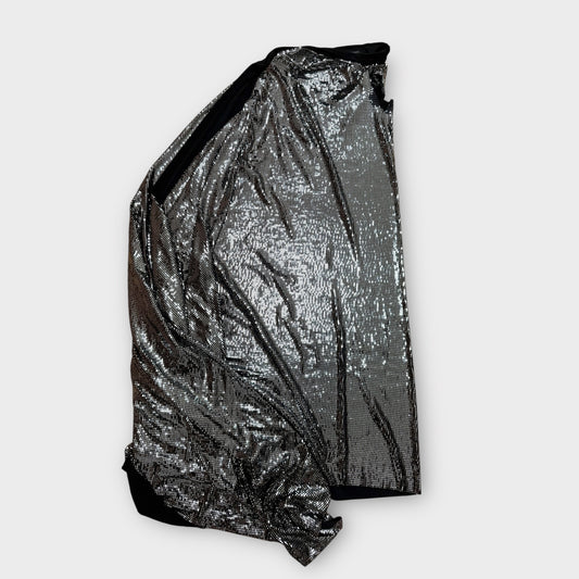 Balenciaga Silver Sequinned Evening Dress - Size 8