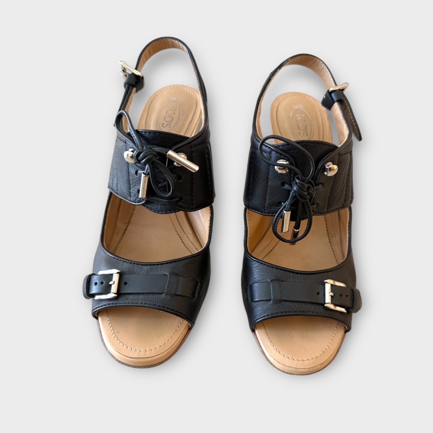 Tod’s Black Leather Sandal - Size 39