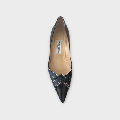 Jimmy Choo Black and Navy Pumps - Size 37.5