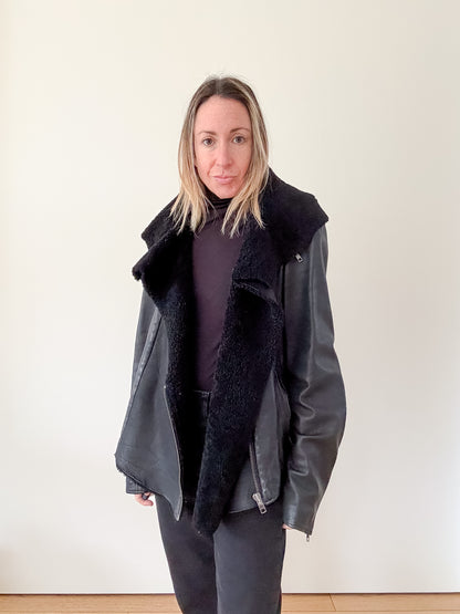 All Saints Leather Biker Jacket - Size 14
