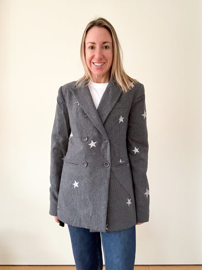 Annarita N Grey Star Blazer - Size 10