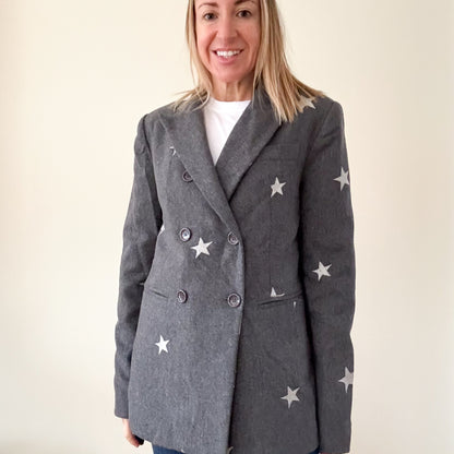 Annarita N Grey Star Blazer - Size 10