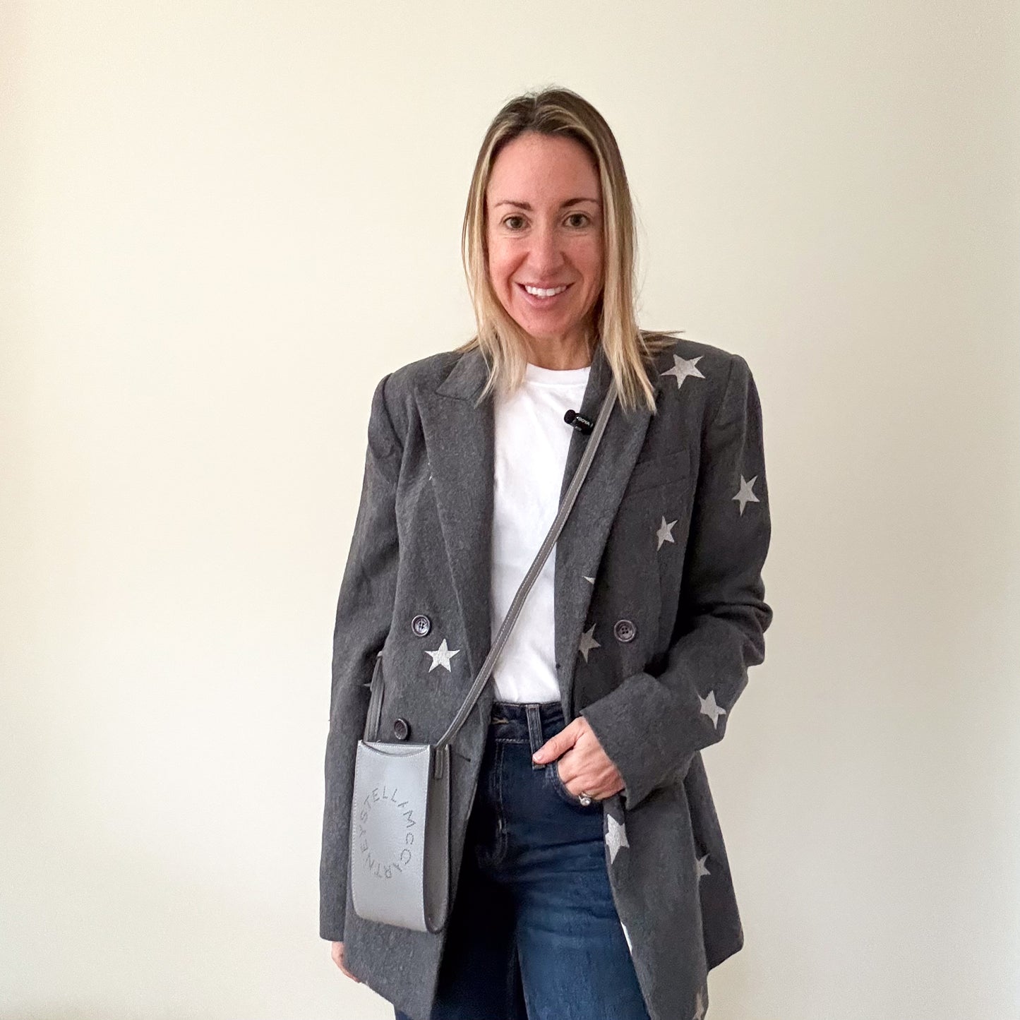 Annarita N Grey Star Blazer - Size 10
