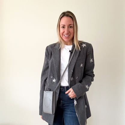 Annarita N Grey Star Blazer - Size 10
