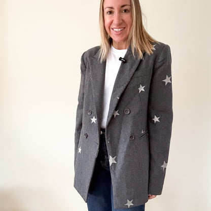 Annarita N Grey Star Blazer - Size 10