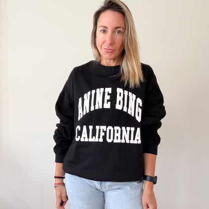 NEW Anine Bing Black California Cotton Sweatshirt (RRP £180) | Authentic Preloved - Size S