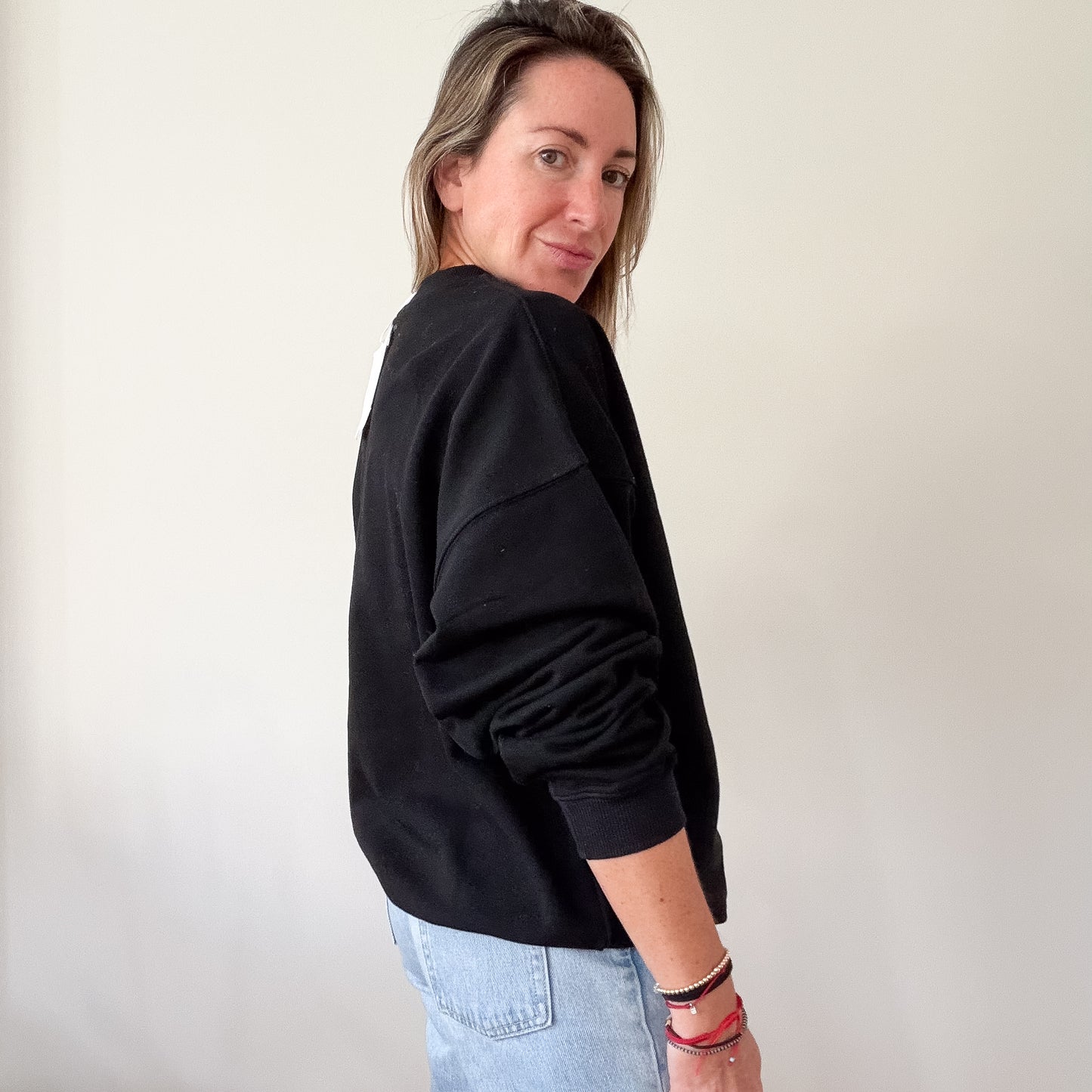 NEW Anine Bing Black California Cotton Sweatshirt (RRP £180) | Authentic Preloved - Size S