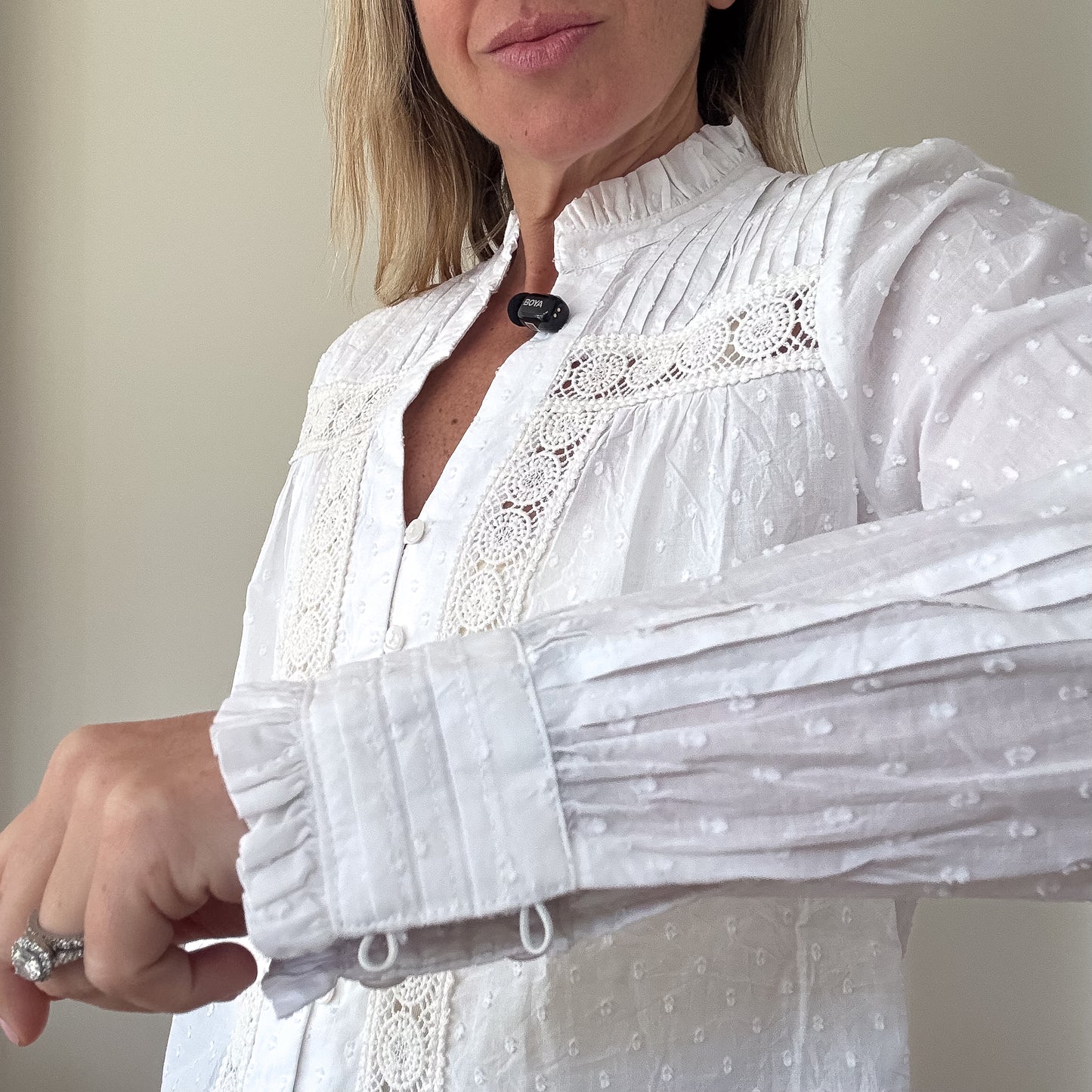 Aspiga Carrie Organic Cotton Dobby Blouse - Size XS