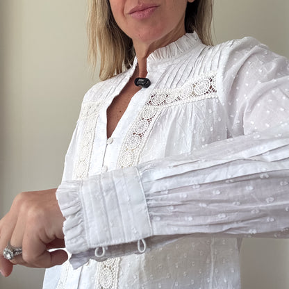 Aspiga Carrie Organic Cotton Dobby Blouse - Size XS