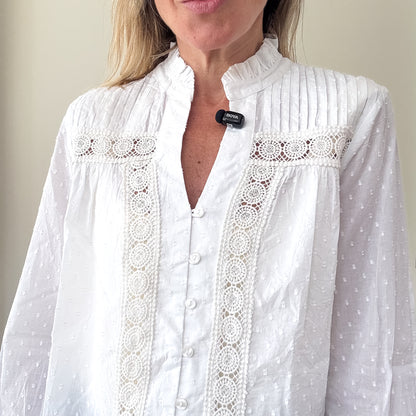 Aspiga Carrie Organic Cotton Dobby Blouse - Size XS