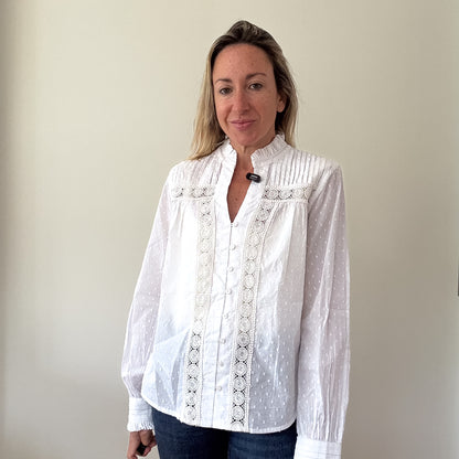 Aspiga Carrie Organic Cotton Dobby Blouse - Size XS
