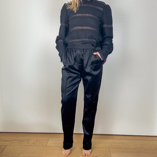 Balenciaga Satin Acetate Trousers - Size 8