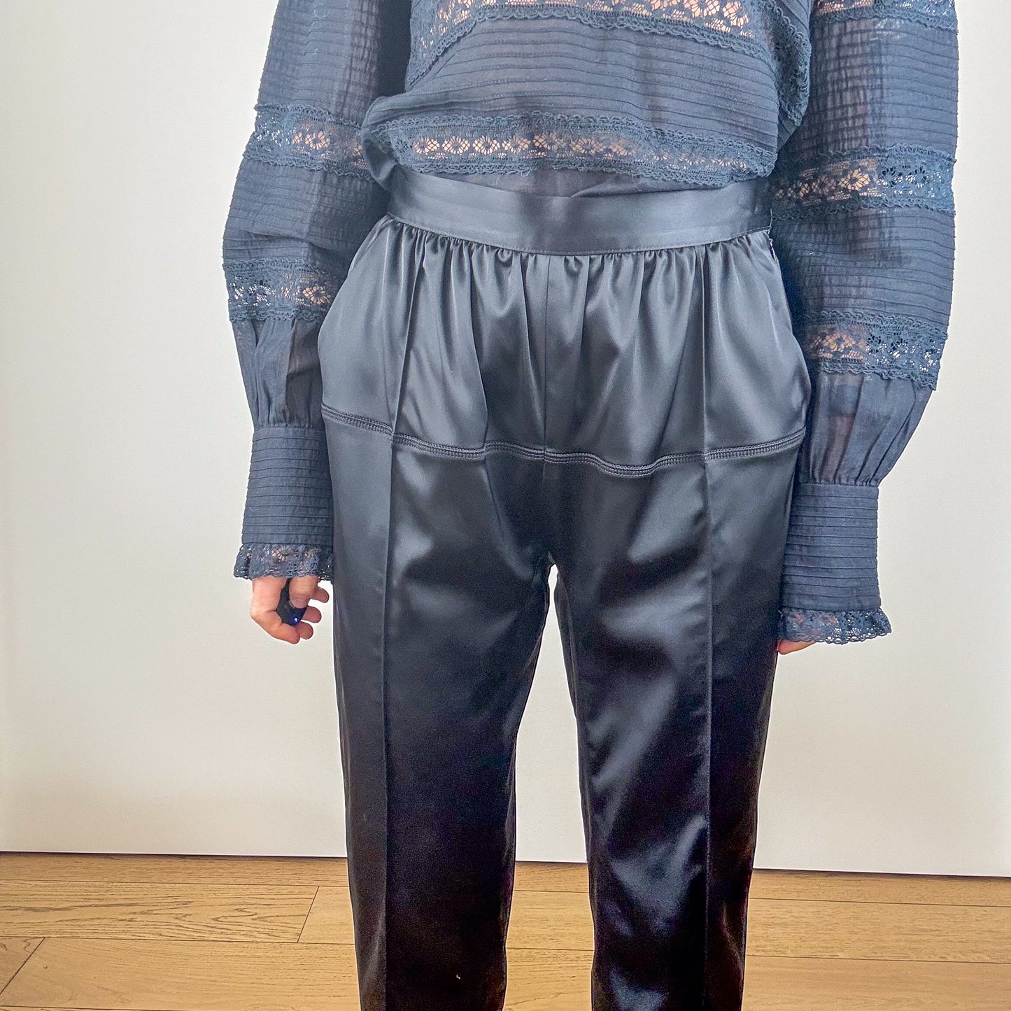 Balenciaga Satin Acetate Trousers - Size 8