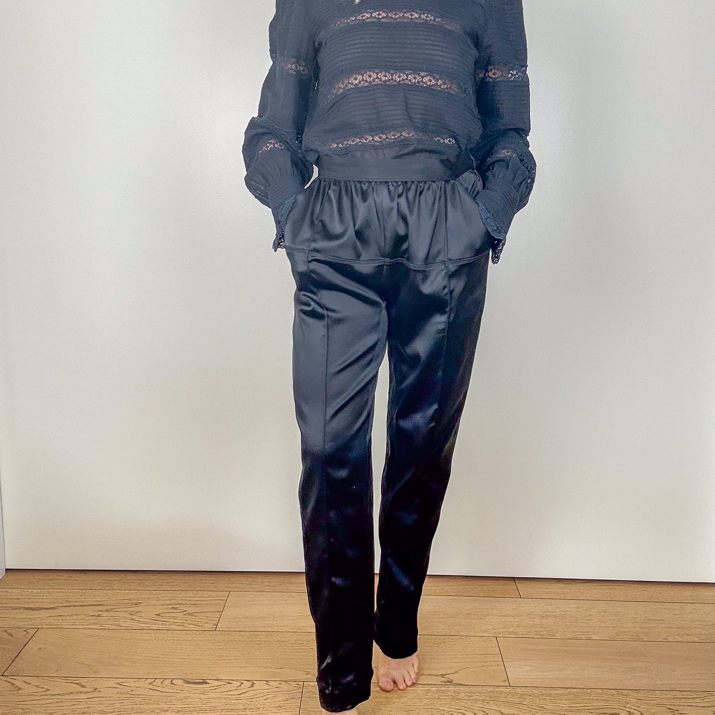 Balenciaga Satin Acetate Trousers - Size 8