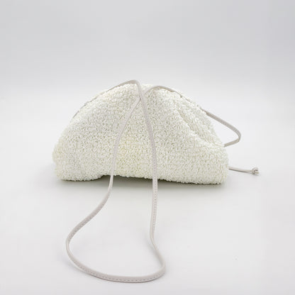 Bottega Veneta Mini Pouch front view with leather crossbody strap