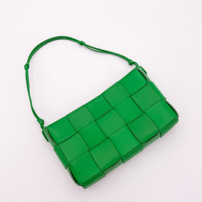 Bottega Veneta Cassette Intrecciato Shoulder Bag in Parakeet Green