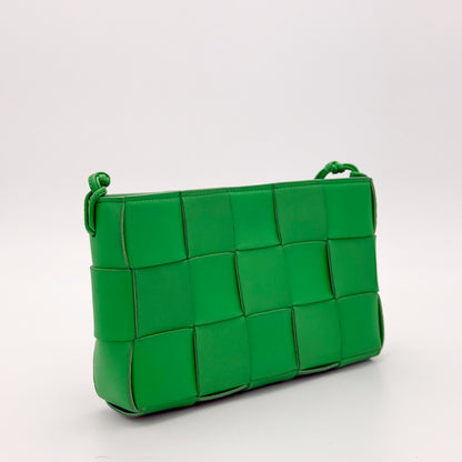 Bottega Veneta Cassette Intrecciato Shoulder Bag in Parakeet Green