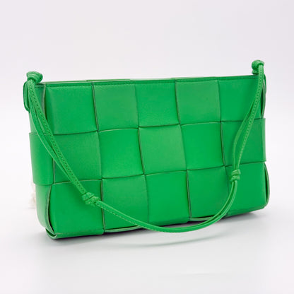 Bottega Veneta Cassette Intrecciato Shoulder Bag in Parakeet Green