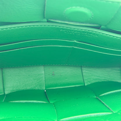 Bottega Veneta Cassette Intrecciato Shoulder Bag in Parakeet Green